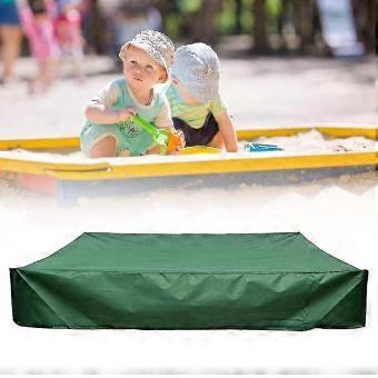 Waterproof UV Protection Sand Pit Sandbox Cover with Drawstring, Green Outdoor, 120x120x20