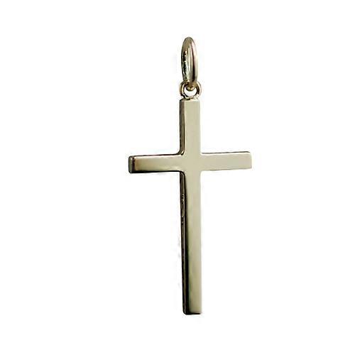 18ct Gold 25x14mm plain solid block Cross