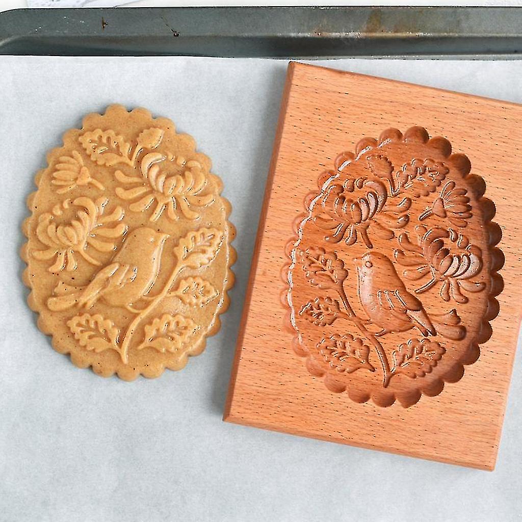 Moule à Biscuits En Bois – 8 Motifs (Framboise, Cerf, Rose, Etc.) – Pour Gaufrage, Décoration Pâtisserie, Chocolat, Savon - 6