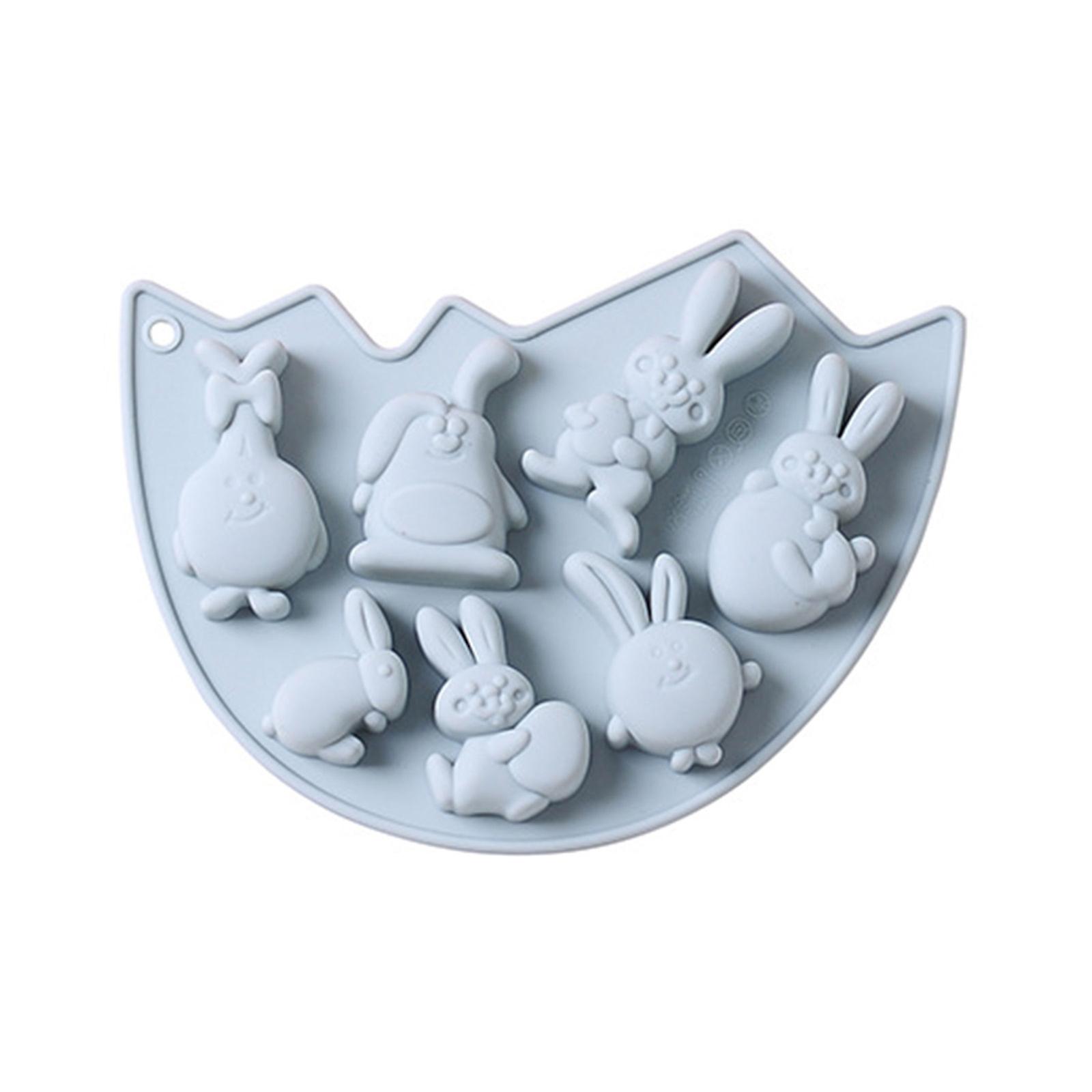 Candy Molds Easter Theme Animal Rabbit Shape Silicone Material 2 Colors Choose