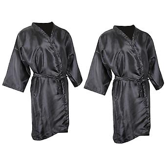 Vattentät Frisyr Salon Hårfärgning Färgämne Kimono Kap Klänning Tyg Svart 2x