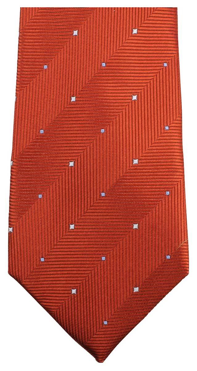 Knightsbridge Neckwear Double Pattern Tie - Burnt Orange