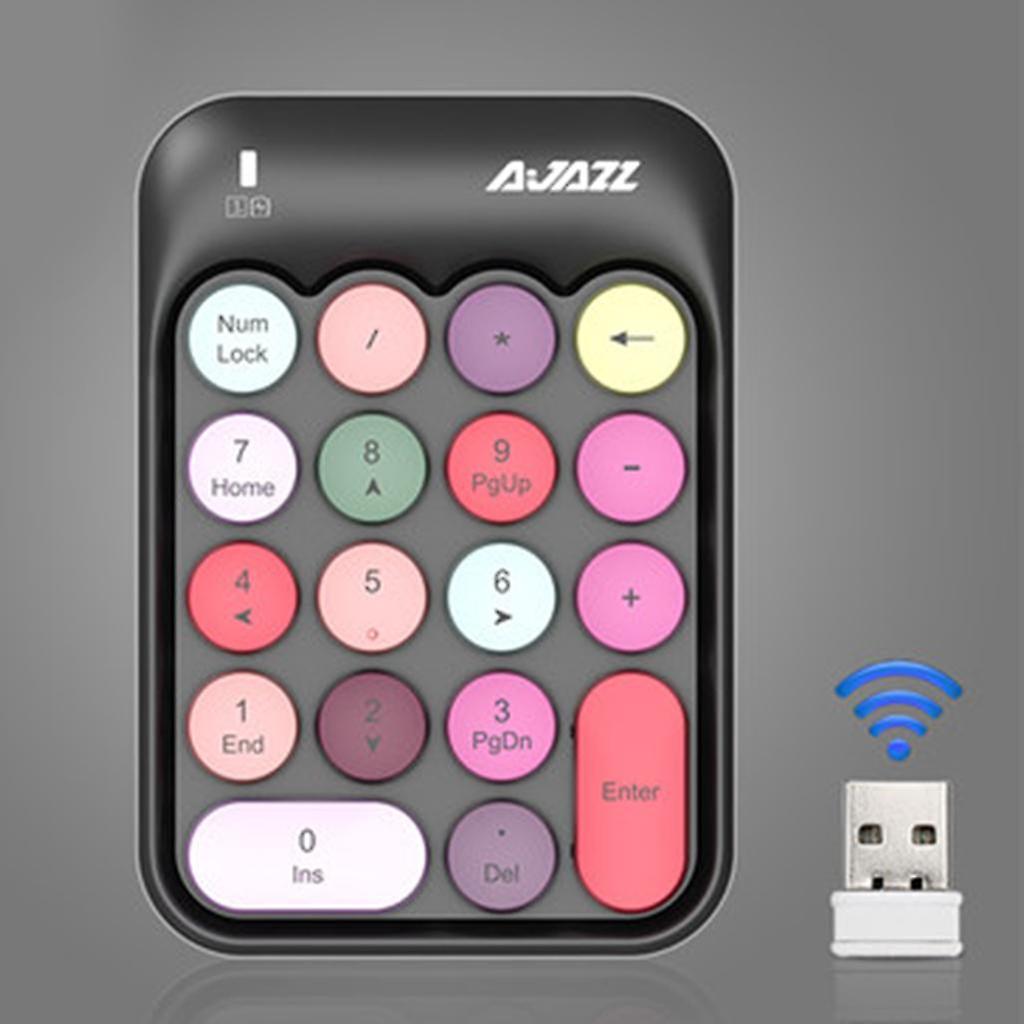 Mini 18 Keys Wireless Number Numeric Keypad Digital Keyboard Black