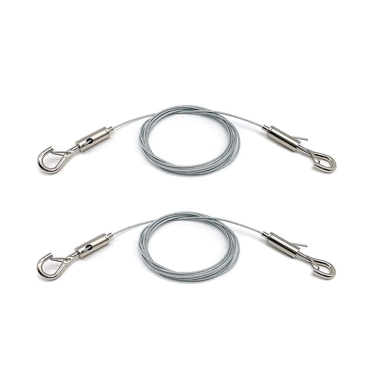 2 Pack Adjustable Picture Hanging Wire Heavy Duty Supports 50 Lbs , Stainless Steel Wire Rope, for