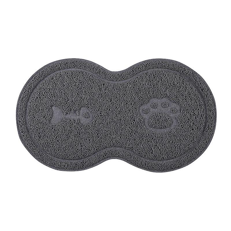 Silicone Cat Feeding Mat, Waterproof and Non-Slip Mat Dog and Cat Bowl Placemat Water Bowl - Grey, 45 X 25 cm