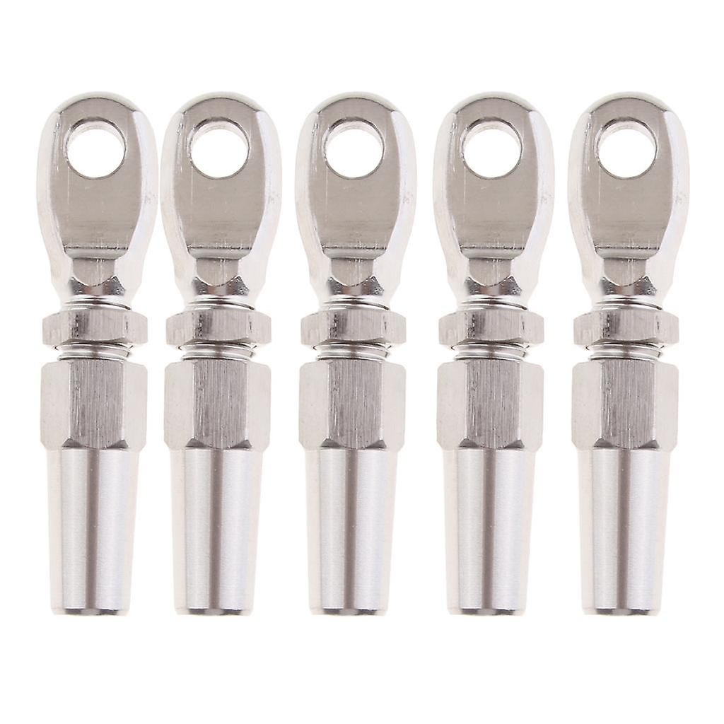 5x 316 Marine Grade Stainless Steel Swageless Eye Terminal for 4mm Wire Rope