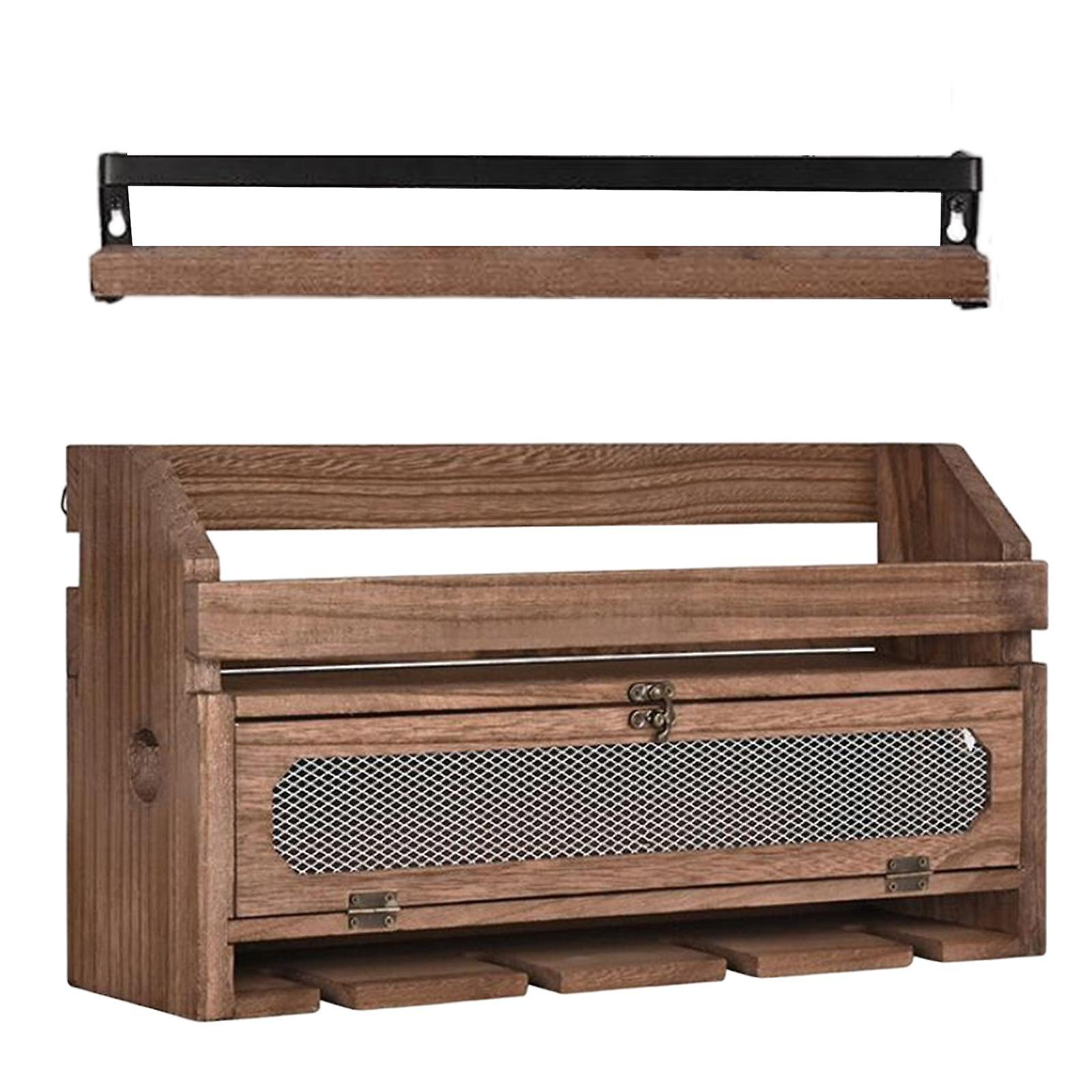 Wall Mounted Wine Rack Bottle Stemware Glass Cork Holder Storage Shelf