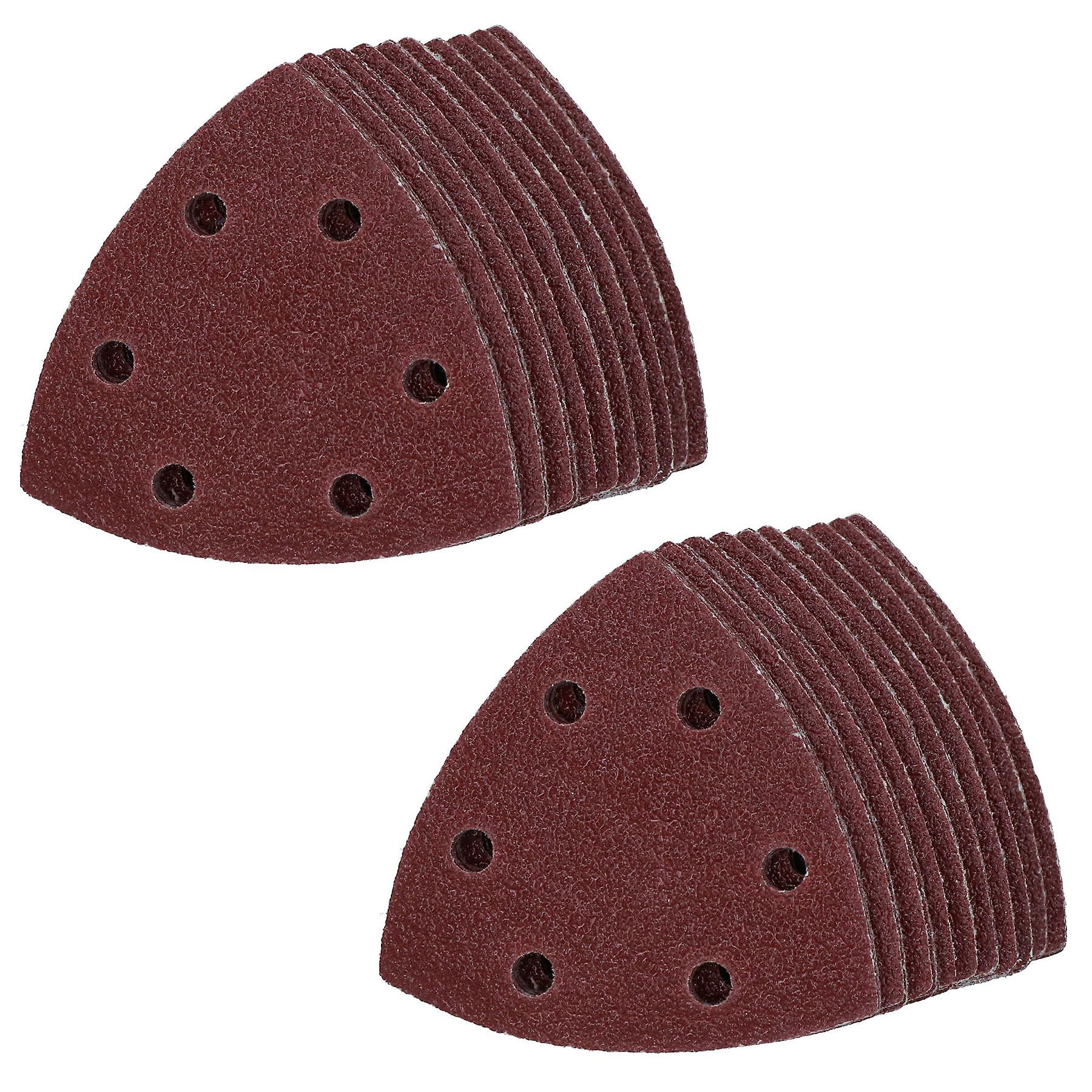 90mm Triangular Sanding Abrasive Discs Pads Hook Loop Backing Mixed Grit 100pk