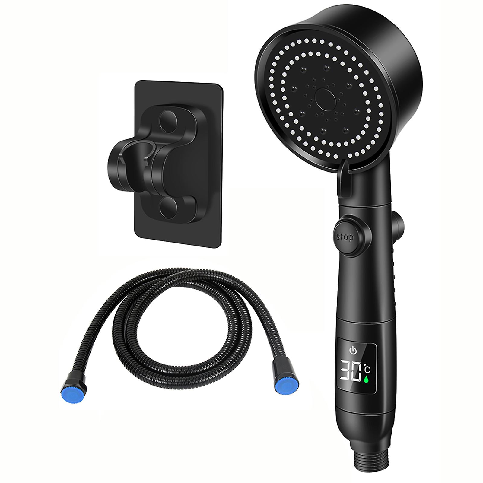 Pressurized Shower Head with Digital Display Heat Resistant Handle Shower Head Home Shower Tool