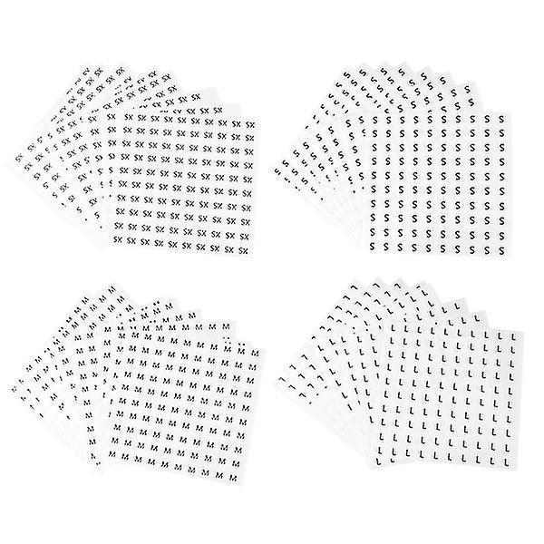 1000pc Clothing Size Label Round Sticker Size Code Black Word White Bottom For Clothes Shoes Hats (x