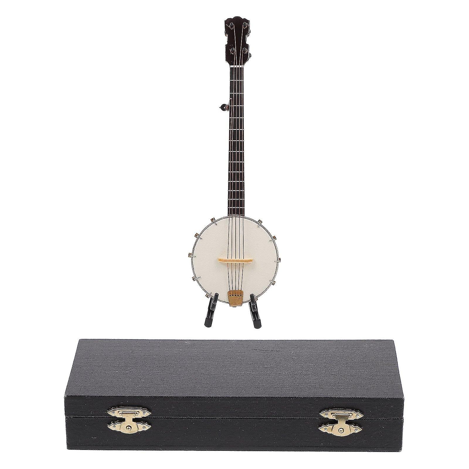 1 Set Simülasyonu Mini Banjo Model Dekorasyonu Raf ve Kutu ile (çeşitli Renk)