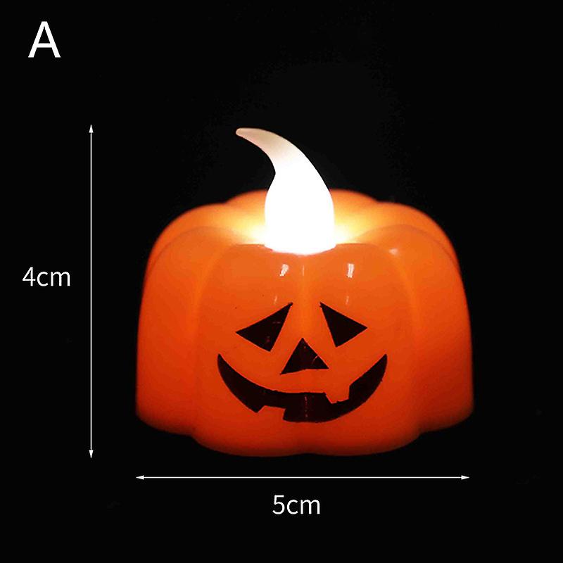 Cadılar Bayramı Örümcek Kabak Led Mum Işıkları Alevsiz Elektronik Mum Lambası
