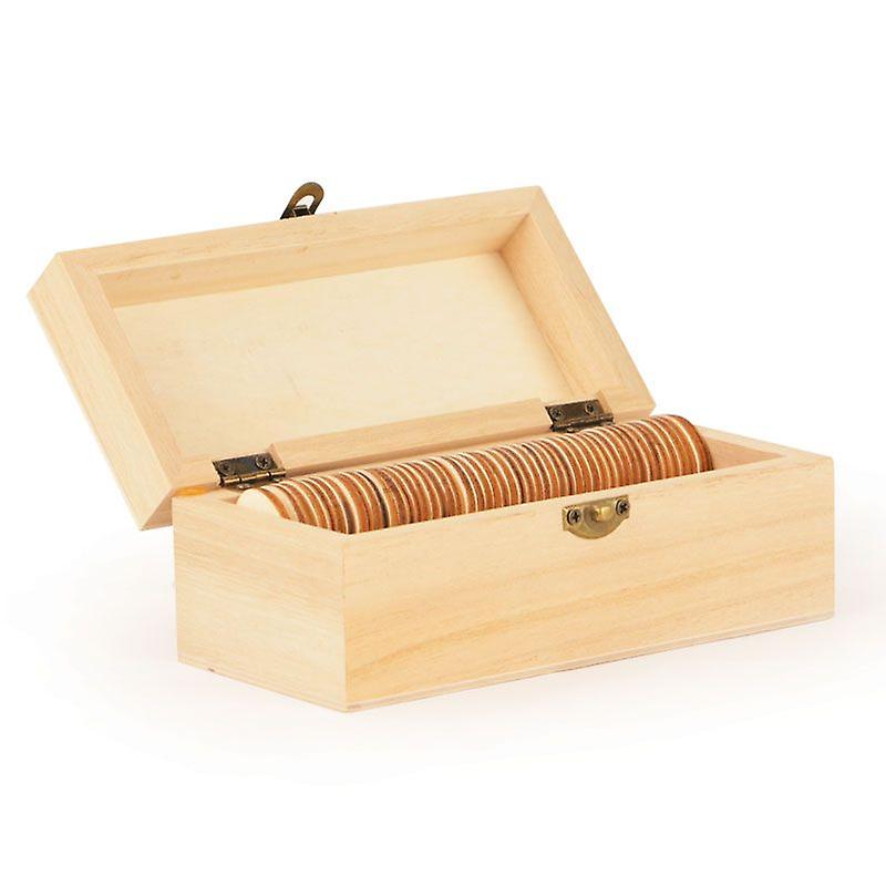 Message box with 50 wooden hearts 15 x 7 x 6 cm