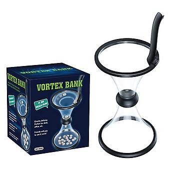 Fun Pressure Relieving Vortex Coin Piggy Bank Watch Money Defy Gravity Circling