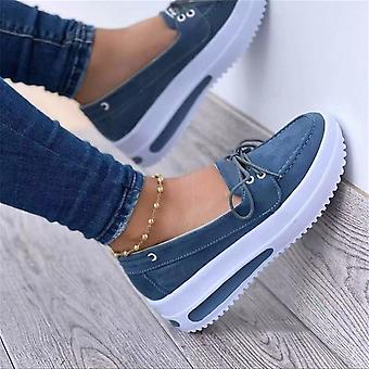 Frau Wedge Plateau Sneakers Binde Slip-on flache Schuhe für Daily Casual