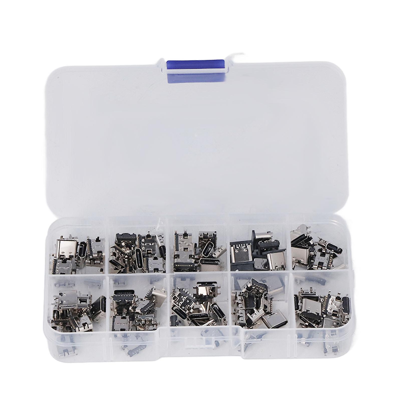 Ailao USB Female Socket Connector 100pcs Type C Connector USB Female Jack Solder Repair Adapter Replacement Set for USB CD Computers Mouse Keyboard