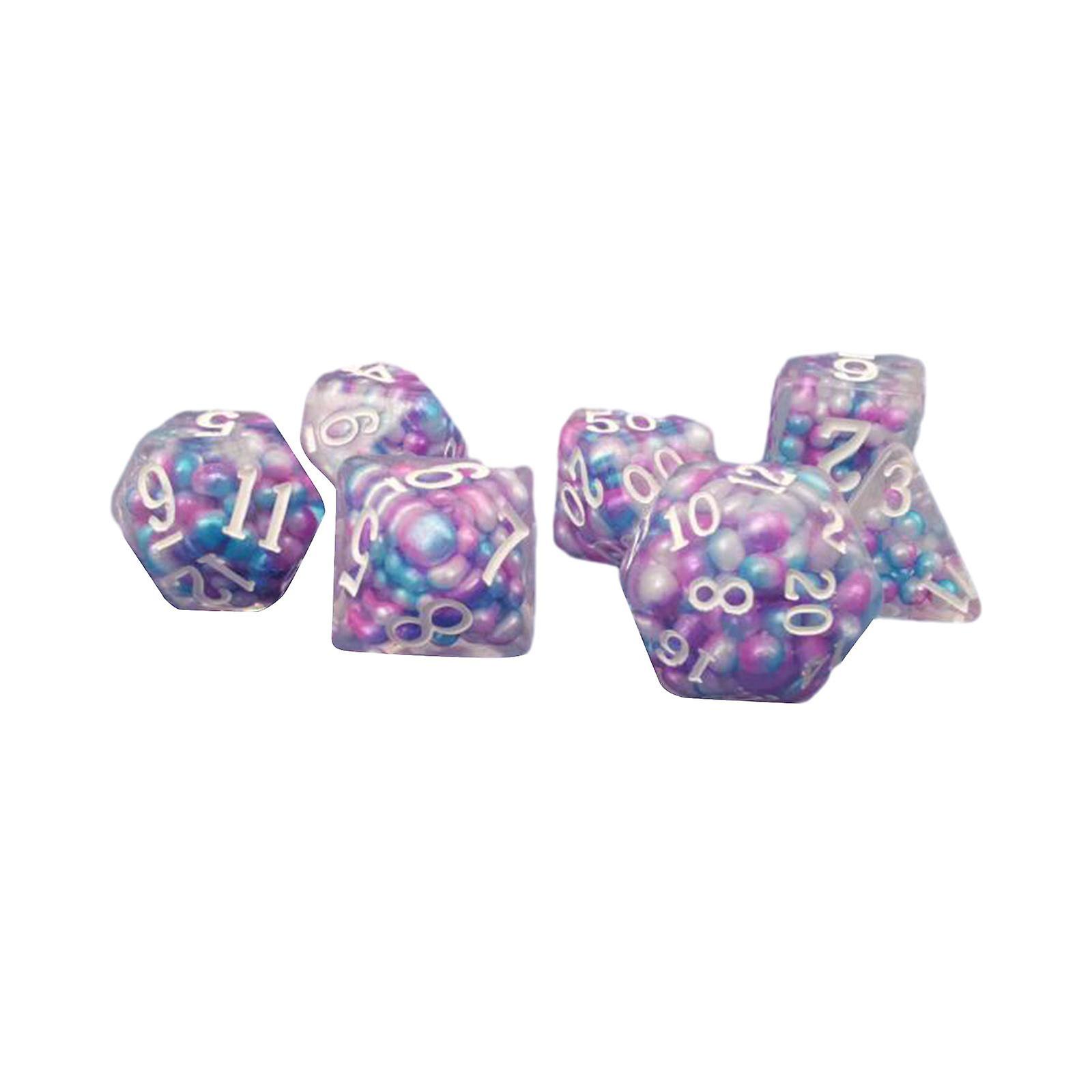 7Pcs Polyhedral Dice Table Gaming Dice D4 and D6 D8 D10 D12 D20 Multisided Dice for Entertainment Toy Party Favors Board Game