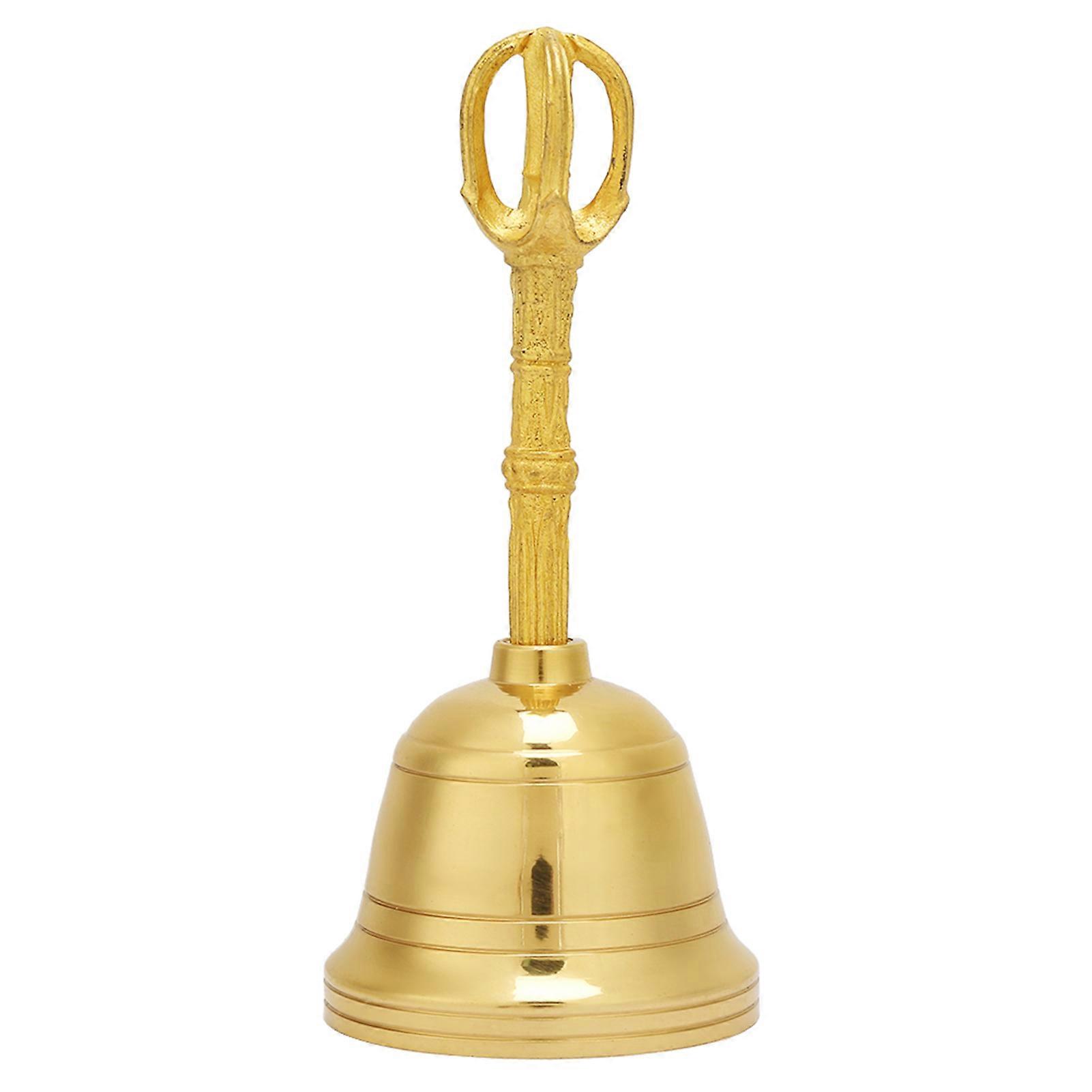 Popular Pure Brass Hand Bell Buddhist Bell Feng Shui Taoist Instrument 4.5 Inch Rattle