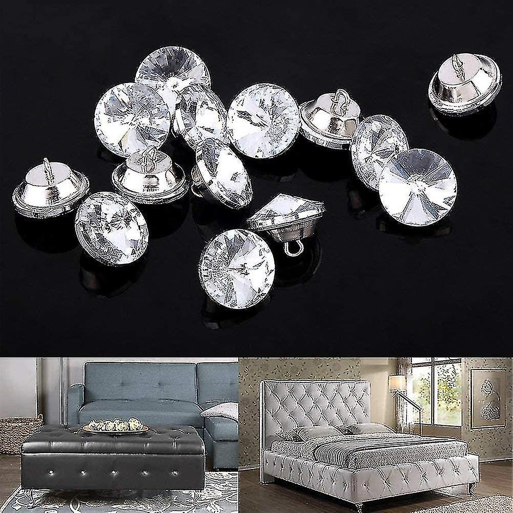 50pcs Crystal Upholstery Buttons,20mm Rhinestone Crystal Round Buttons -xx