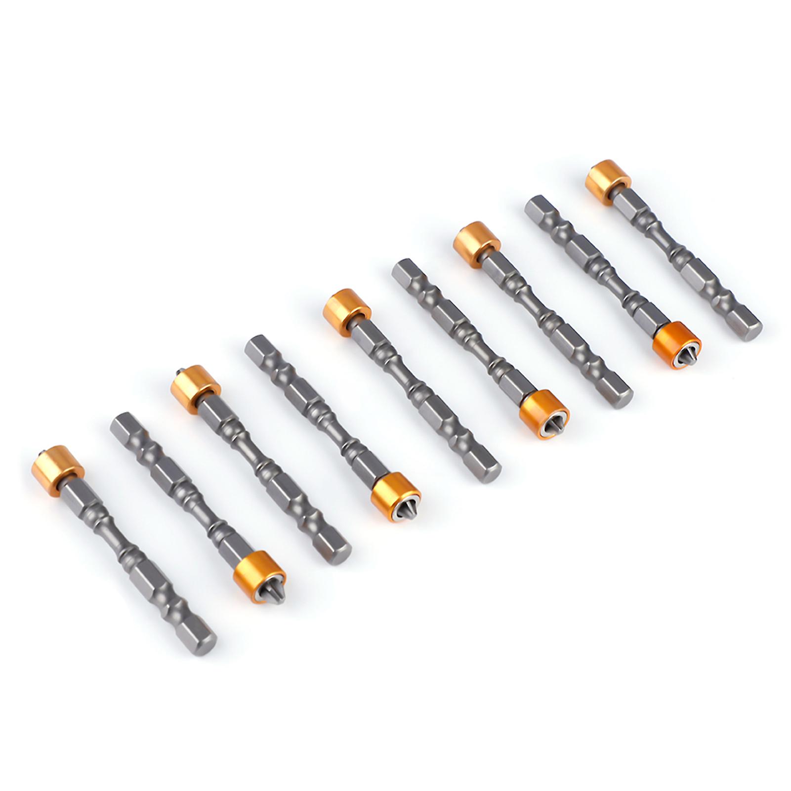 10Pcs PH2 65mm Magnetic Hex Shank Drywall Screwdriver Bits Set