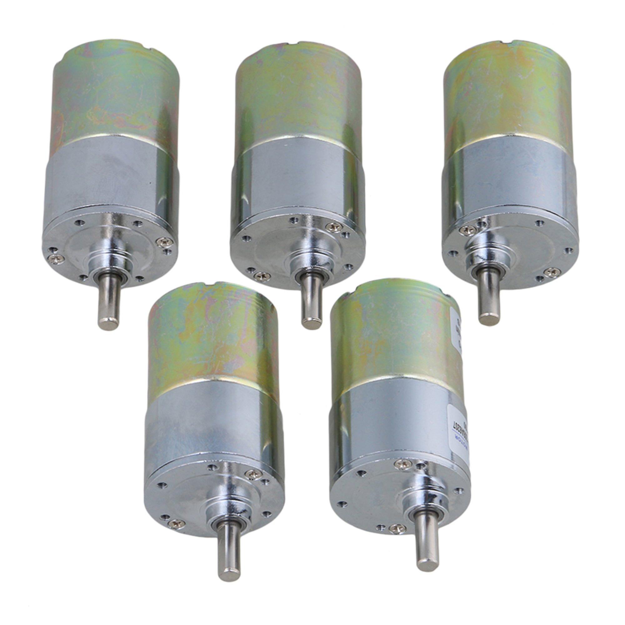 5Pcs 7.5 x 3.5cm DC12V 100RPM Silver Speed Control Gear Box Electric Motor