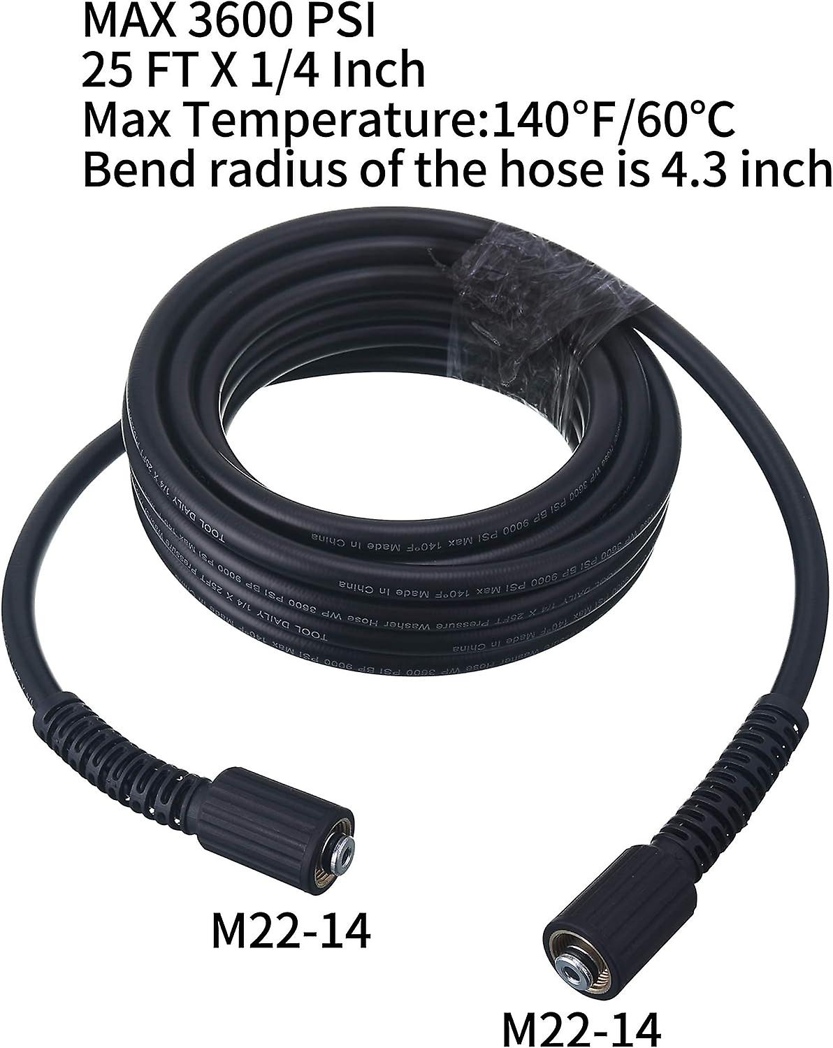 IMeshbean 3600 PSI Pressure Washer Hose – 3/8" Quick Connect – 25/50/100 Ft (Green Braided)