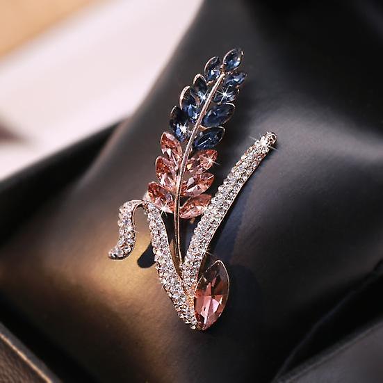 Crystal Corsage  Large Wheat Ear Diamond Brooch