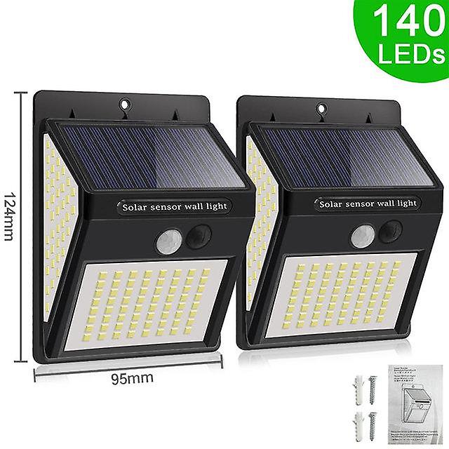140/288/308 Leds Solar Light Outdoor 3 Modes Ip65 Waterproof Wall Lamp With Pir Motion Sensor Street Light For Garden Decoration