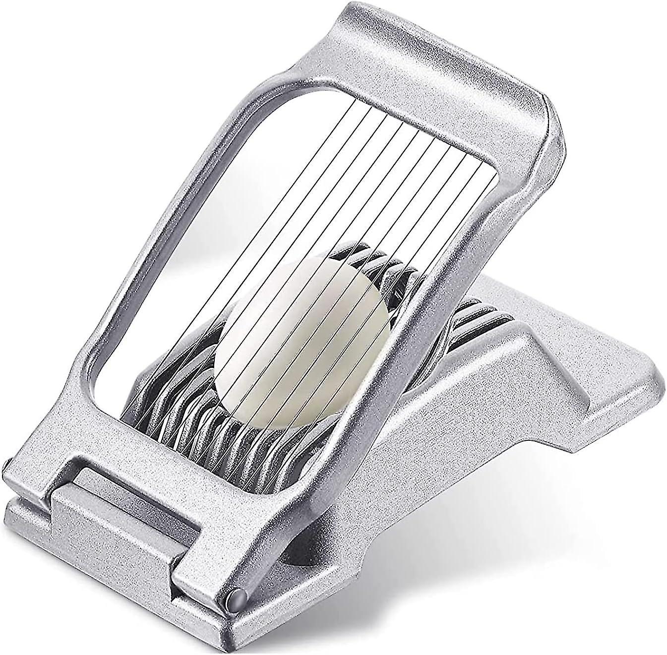 Egg Slicer, Heavy Duty Metal Egg Slicer Cutter for Hard Boiled Eggs, Dishwasher Safe & Easy to Clean