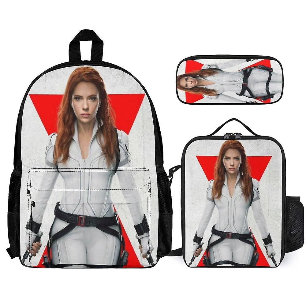 Black Widow 3Pcs Backpacks Sets with Lunch Bag And Pencil Case