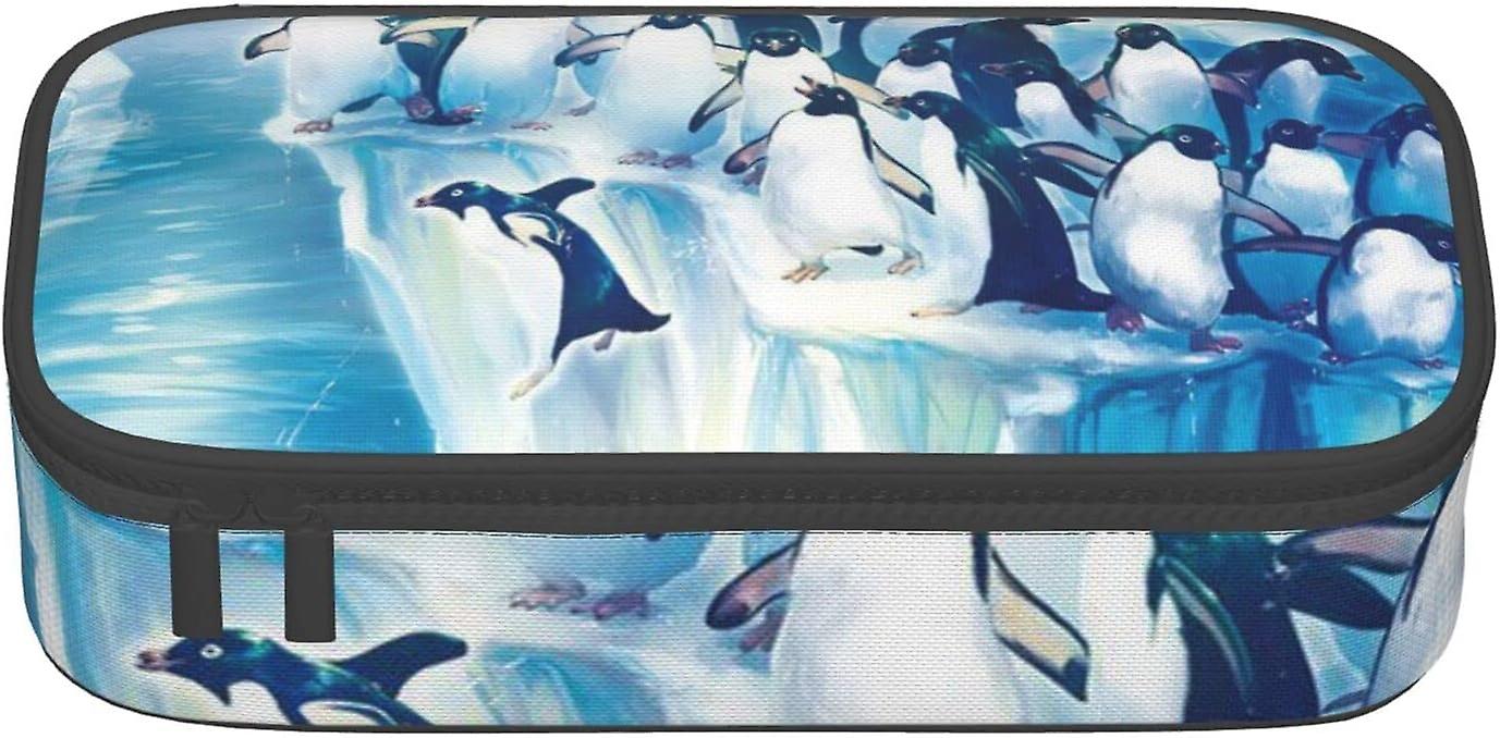 WQ804 Donut Print Pencil Pen Case Large Capacity Pencil Box Bag