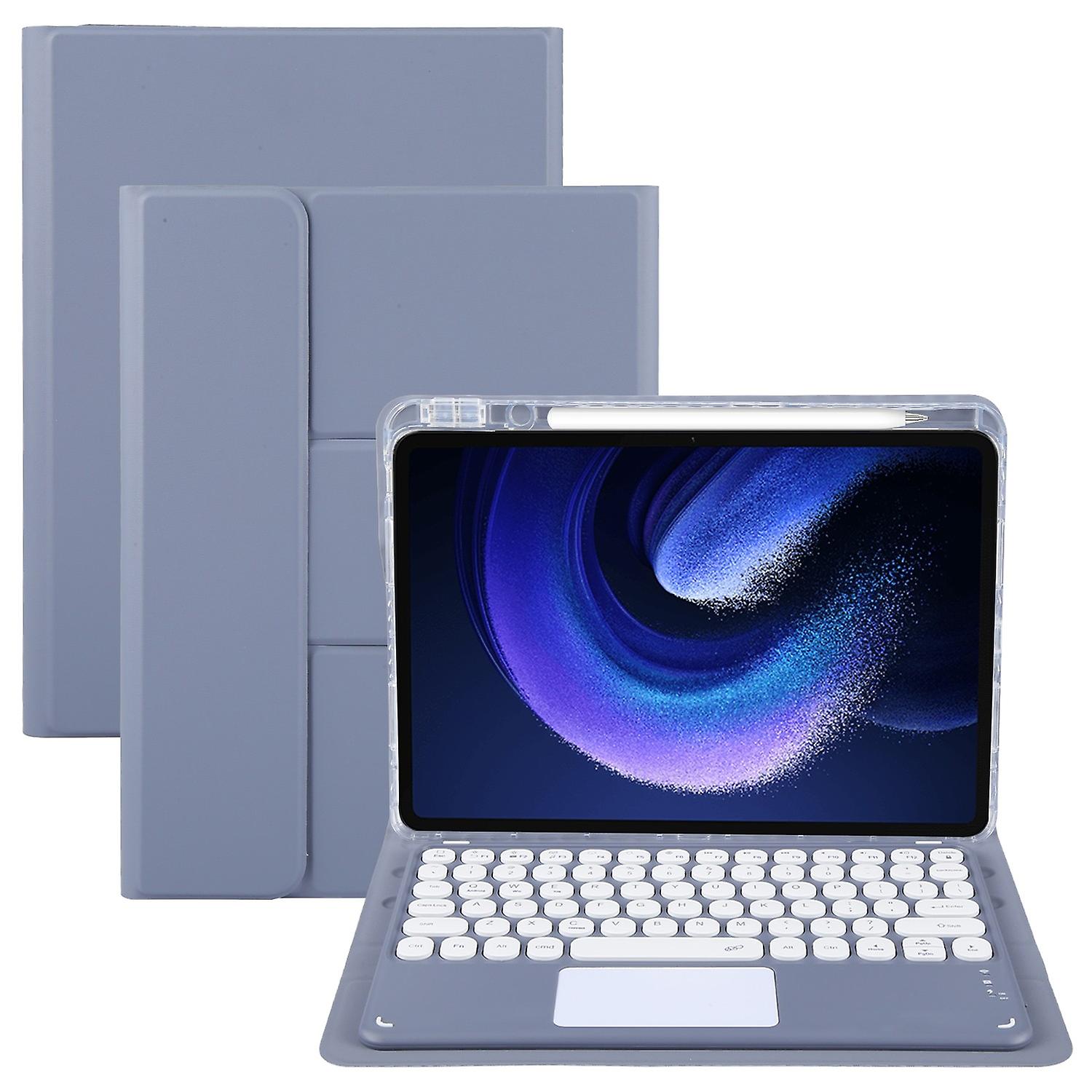 Touchpad Bluetooth Keyboard PU Case Round Button Touchpad