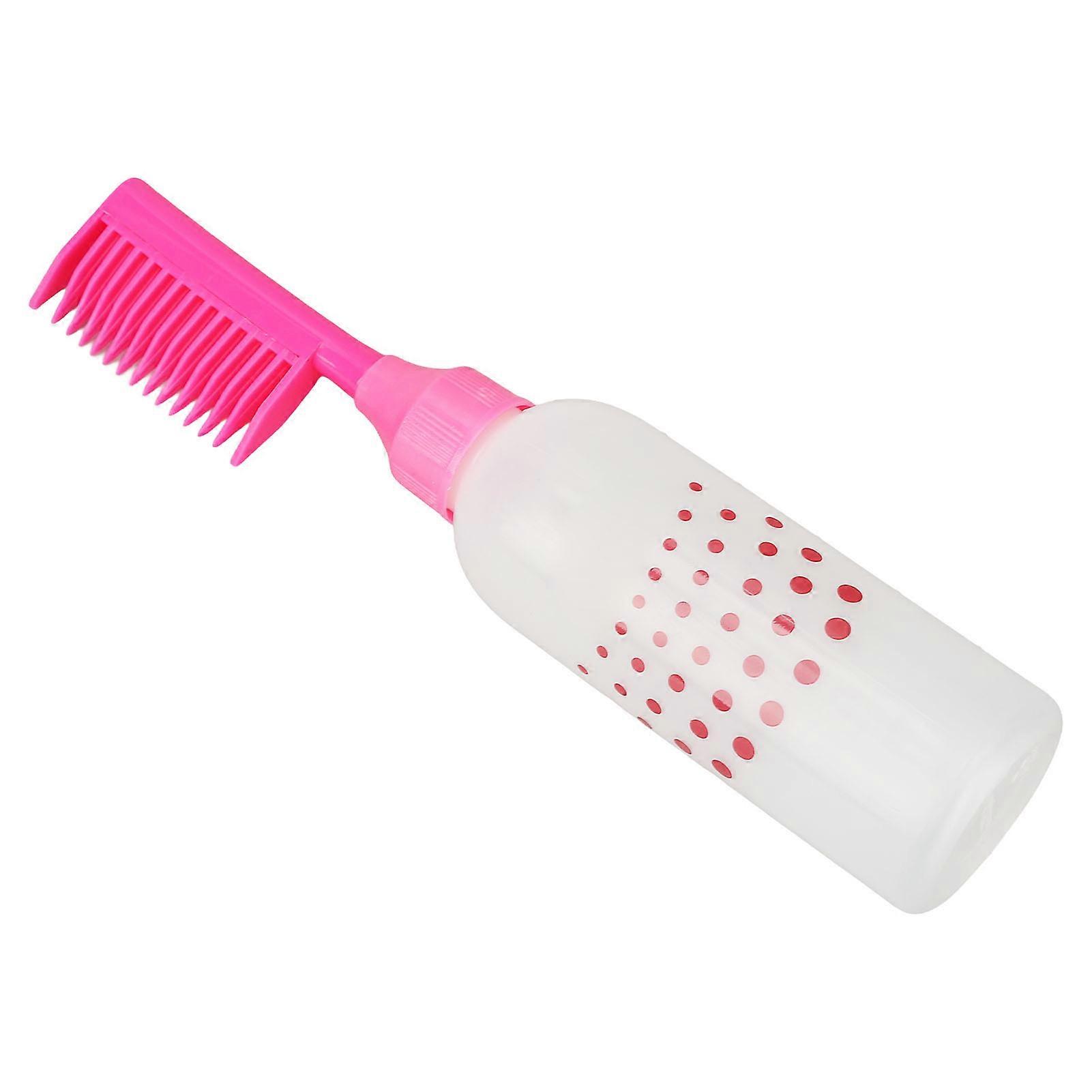 5pcs Hair Dye Comb Bottles Root Comb Color Applicators Dye Dispensing Pink Bottles with Graduated Scale