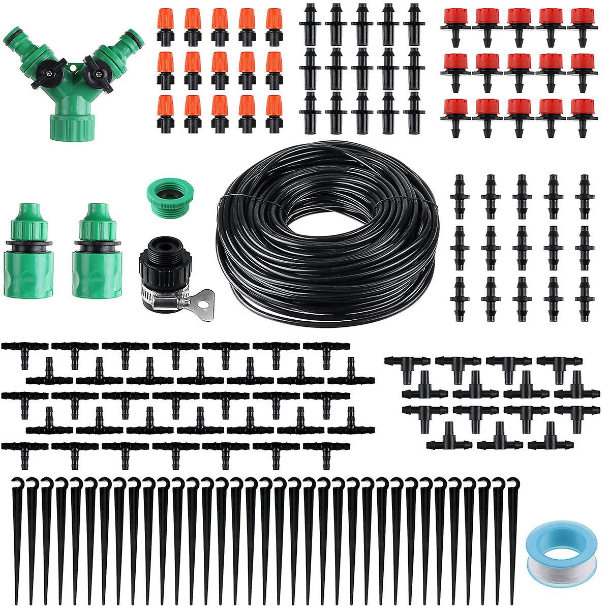 40M Manual Automatic Diy Micro Drip Irrigation System Auto Manual Timer Plant Watering Garden Hose Tool Set