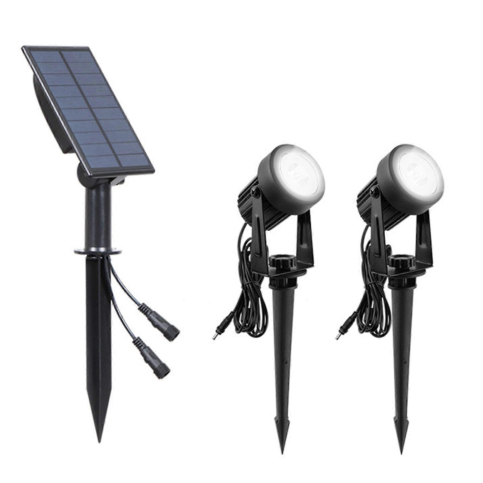 Outdoor Solar Spot Light with Stake 270-Degree Adjustable Super Bright IP65 Waterproof Auto On/Off Solar Lawn Lamp Landscape Lighting