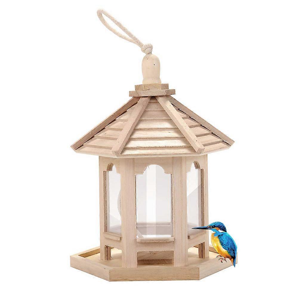 Træhus fuglefoder hængende foderstation hul fuglefoder