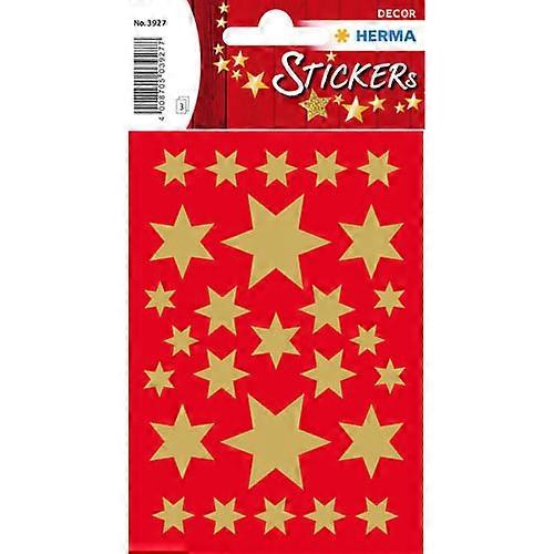 VARIOUS SIZES Herma 6-Pointed Stars High Quality Decorative Sticker (Gold)