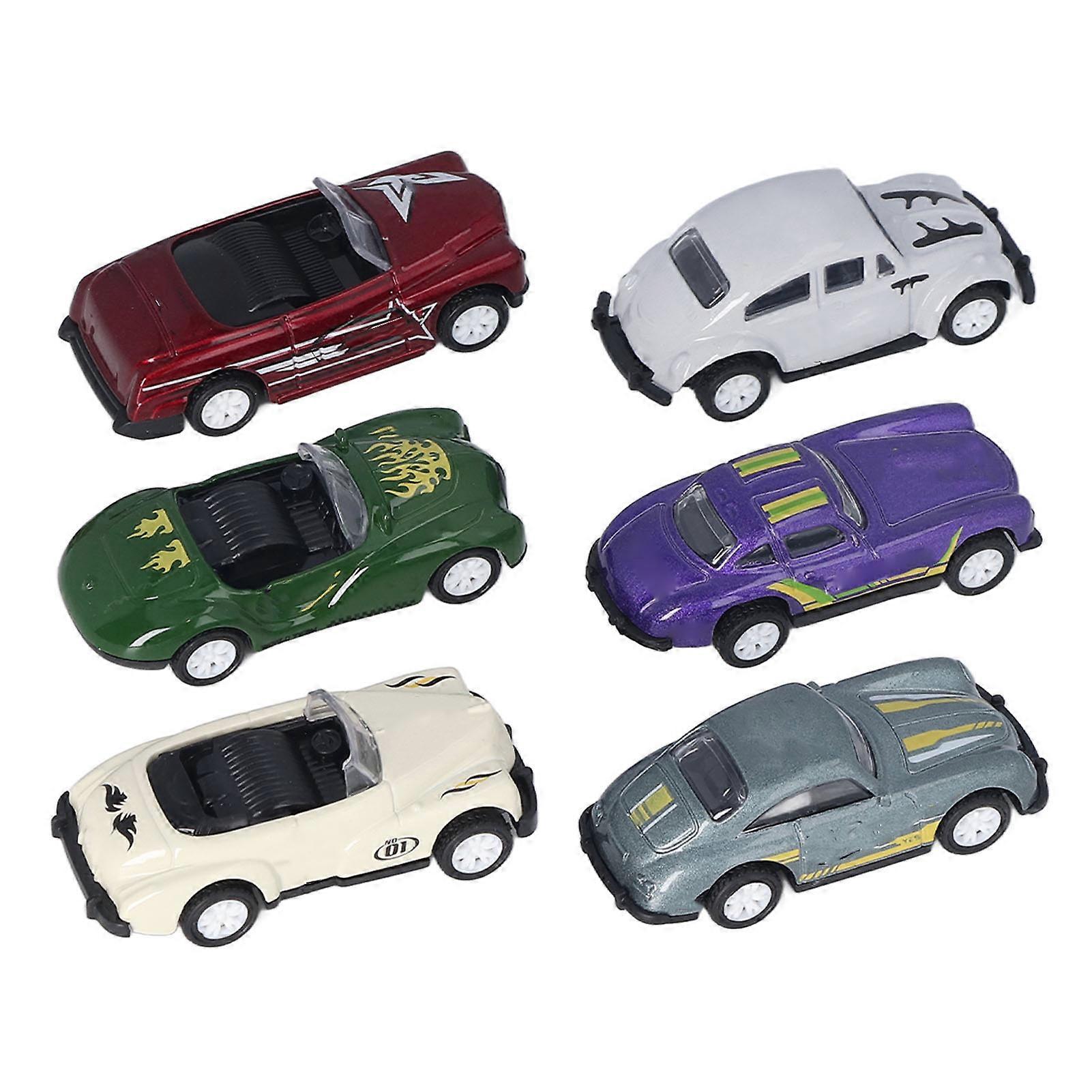 6pcs Pull Back Model Car Set Simulate Drop Resistant Educational Alloy Car Toy Play Set For Over 3 Years Old