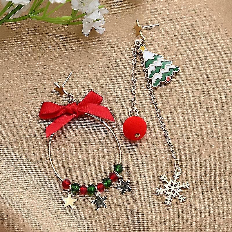 GYFDYMスーパーフラッシュクリスタルベルイヤリングS925シルバーピンイヤリングボウペンダントヴィンテージクリスマスウィンドチャイムイヤリング