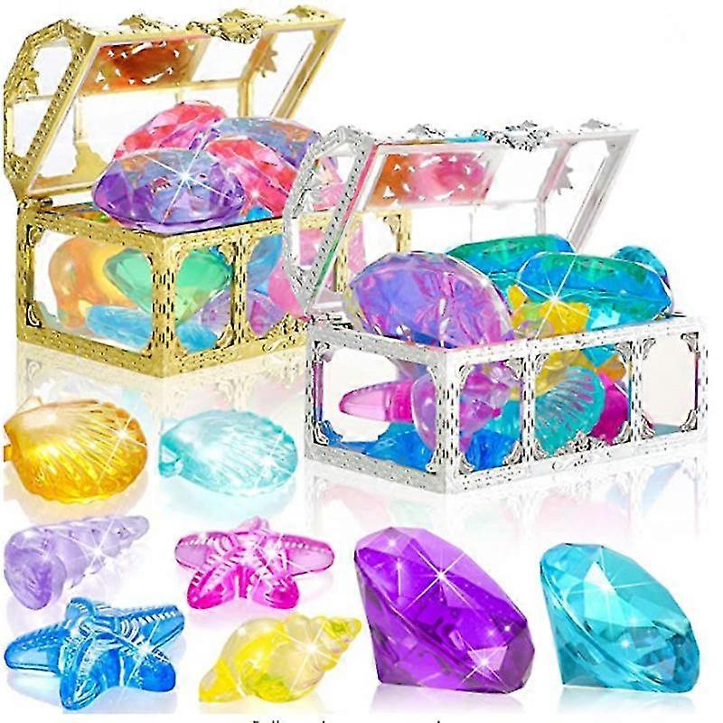 24pcsダイビング宝石プールおもちゃシンキングトレジャーチェストスイミングプールおもちゃセット海賊水中ゲームダイブ