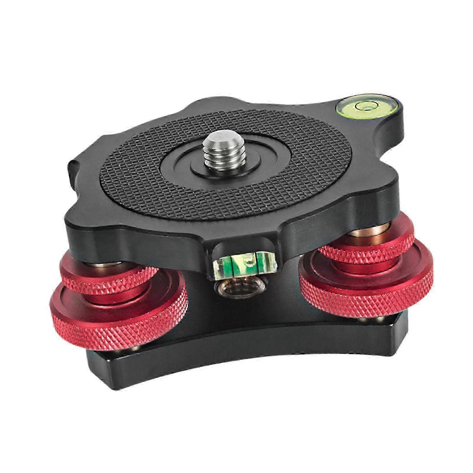 Tripod Leveler Tri Wheel Leveling Base 3/8 Thread Tripod Head Leveling Base