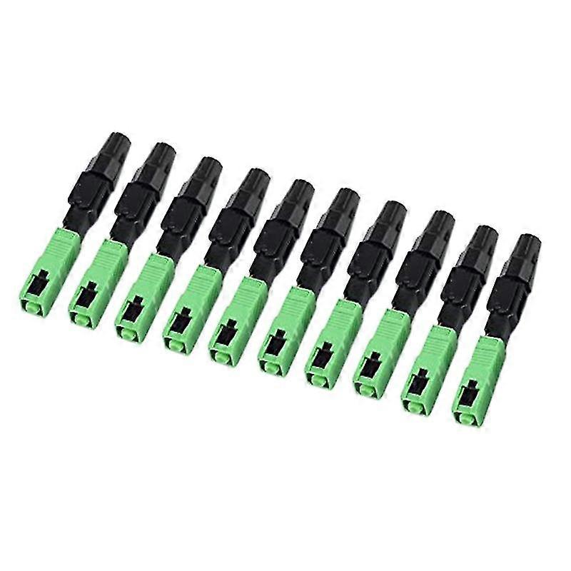 10Pcs Sc/ Fiber Optic Connector Embedded Single Mode Component Fiber Optic Quick Connector-Black +