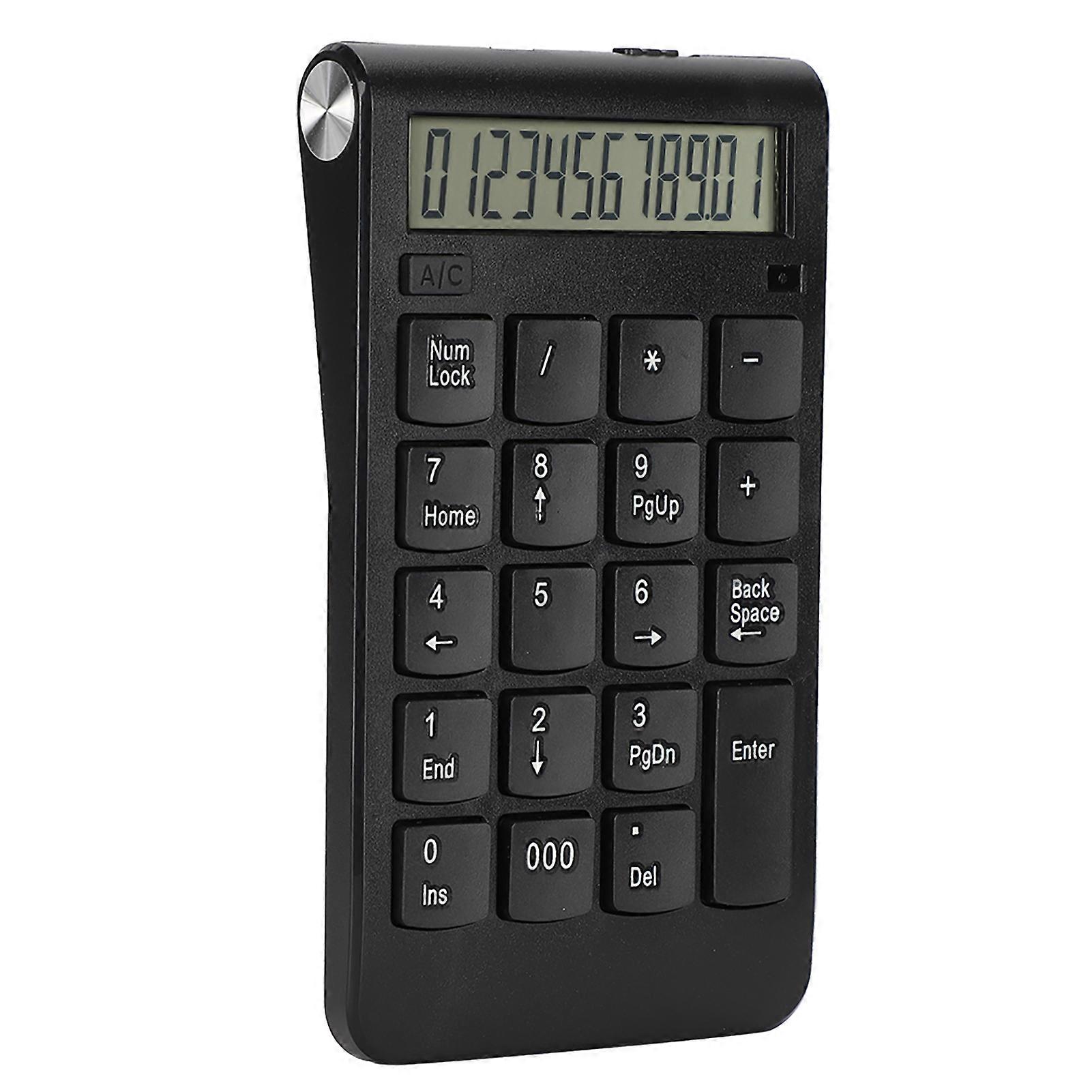 Wireless Numeric Keypad Portable Mini Number Keyboard USB Accounting Digital KeyboardBlack
