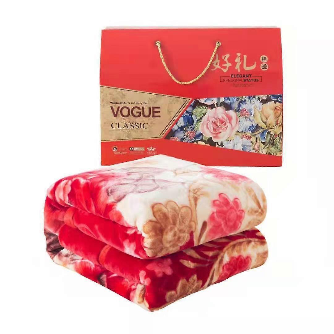 Laschel Blanket Winter Bedspread Cloud Blanket Double Thick Flannel Blanket Gift Box