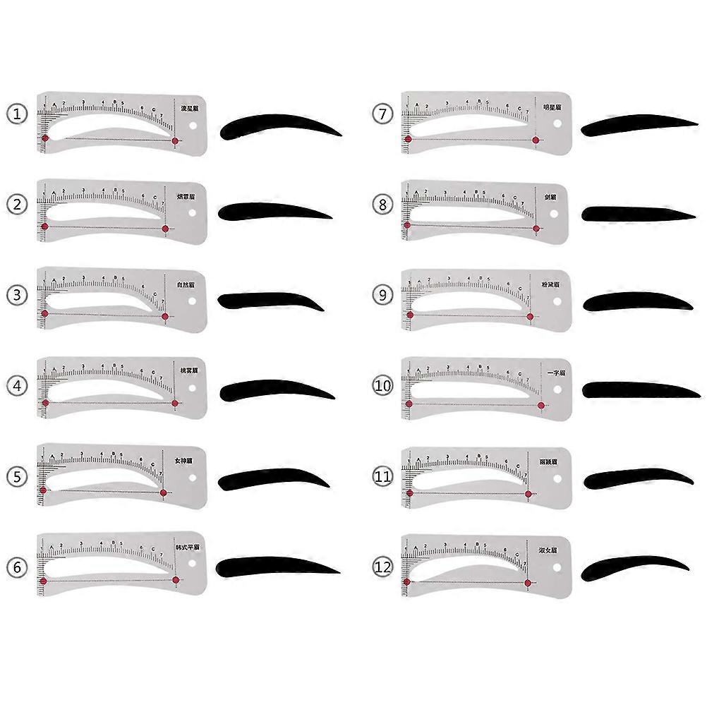 Eyebrow Shaping Tool Kit 12PCS with Stencils and Elastic Fixing Strap