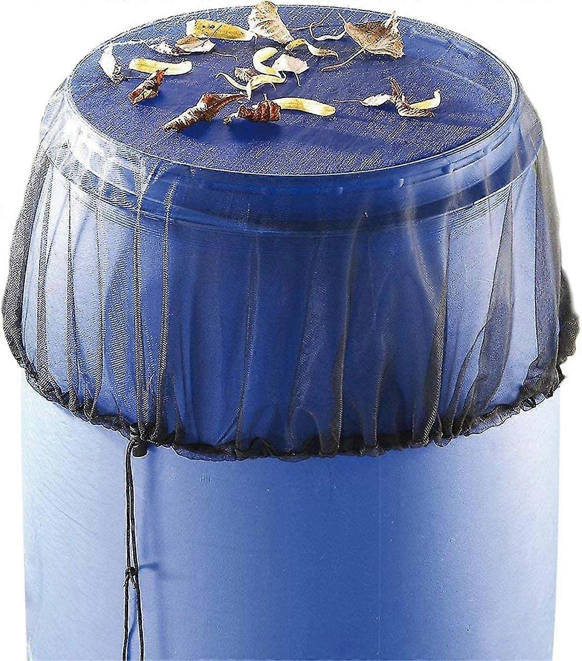 Mesh Cover For Rain Barrels With Drawstring, Water Collection Buckets Tank Protector Netting Screen To Keep Debris Out Of Rain Barrel
