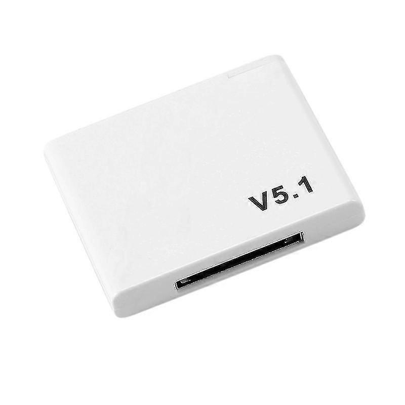 30 Pin Bluetooth 5.1 Audio Receiver A2dp Music Mini Wireless Adapter For 30pin Analog Speaker White