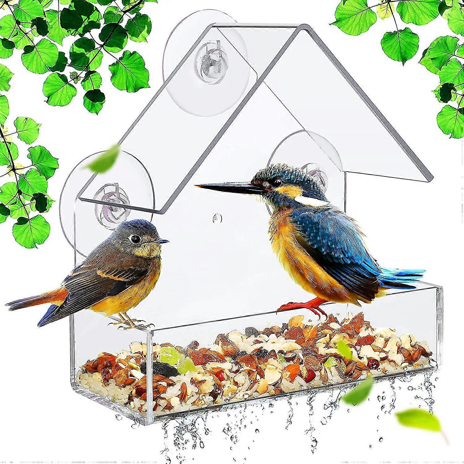 Clear Acrylic Window Bird Feeder Wild Bird Feeder Bird Feeder Hanging Bird House