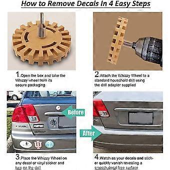 Car Decal Remover Rubber Eraser Wheel Tool For Drill Adhesive Pinstripe Sticker - Foto 7