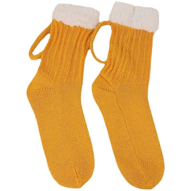 Hiver 3d Bière Chope Chaussettes Créatif Tricoté Jaune Chaud Sol Chaussettes fq